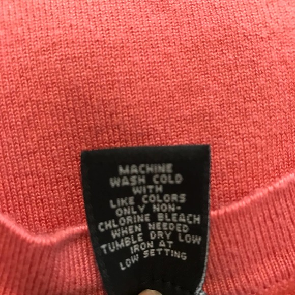 Parisian Signature Orange Faux Wrap Sweater with Embroidered Flowers, Size PXL - Picture 5 of 5